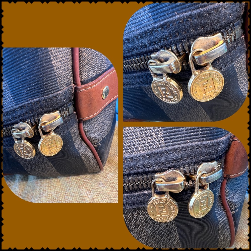 Fendi Bag,Travel, Gorgeous Weekender Travel, Duffle with Cognac Brown Lea… - Picture 12 of 16